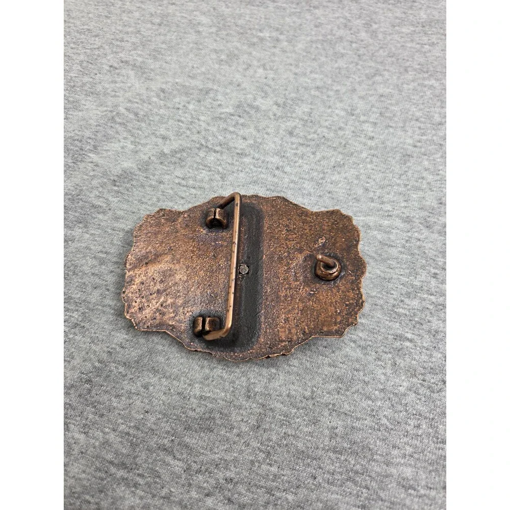 Vintage Winged American Eagle Solid Bronze Scalloped Buckle